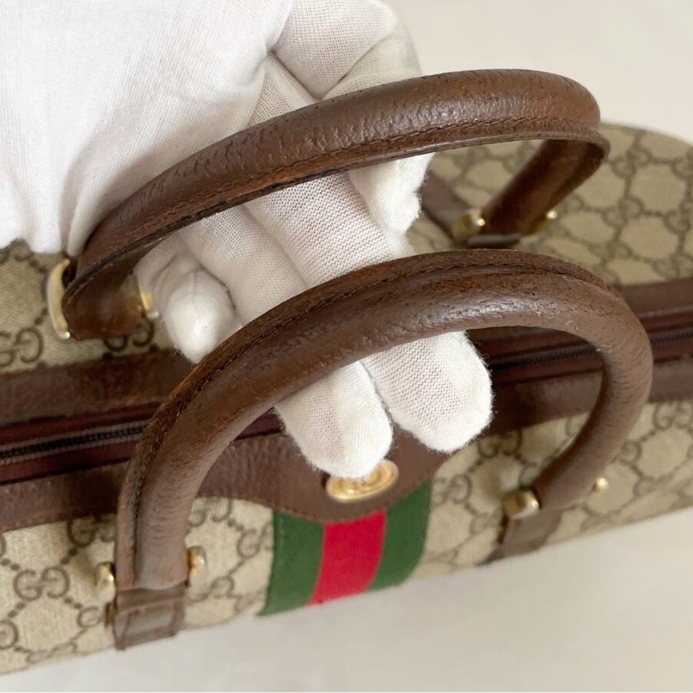 โจ Vintage Gucci GG Supreme Web Boston Bag - Sherry Line โจ - Picture 7 of 11